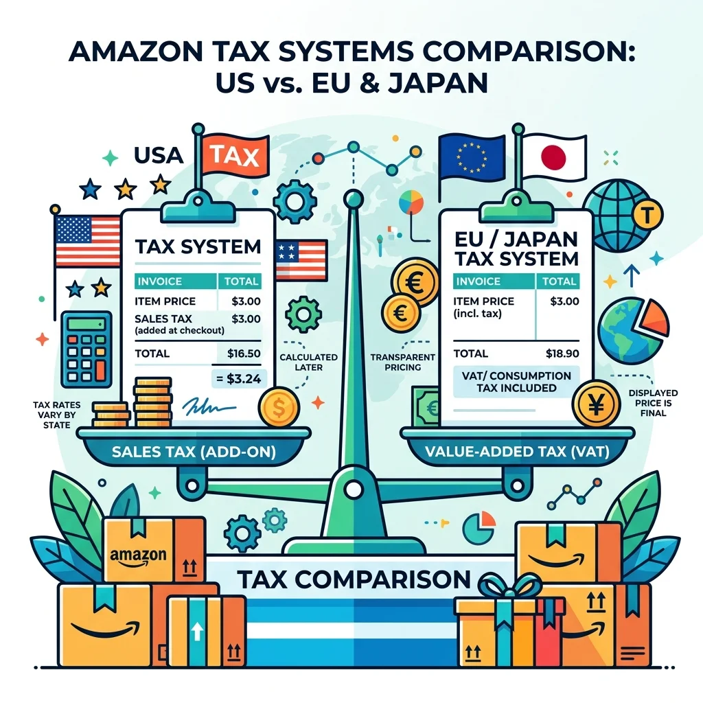 Taxes on Amazon: US vs. Europe & Japan Differences