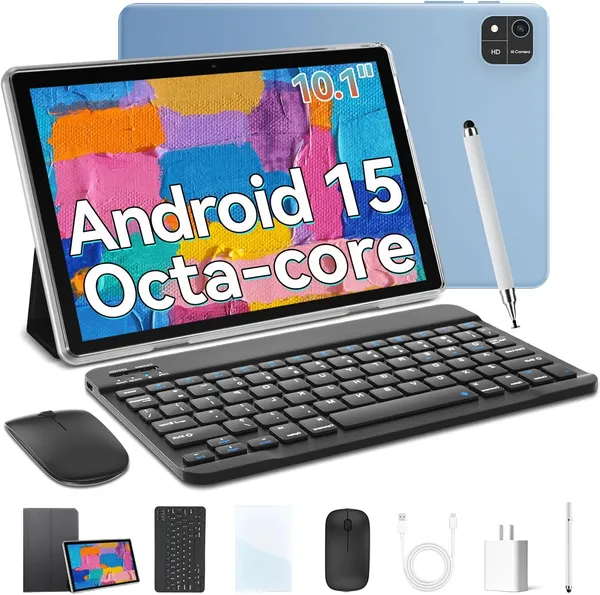 Android Планшет, 10.1 дюймов Android 15 Планшет