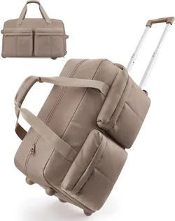 BAGSMART 42L Дорожная сумка на колесах, коричневый