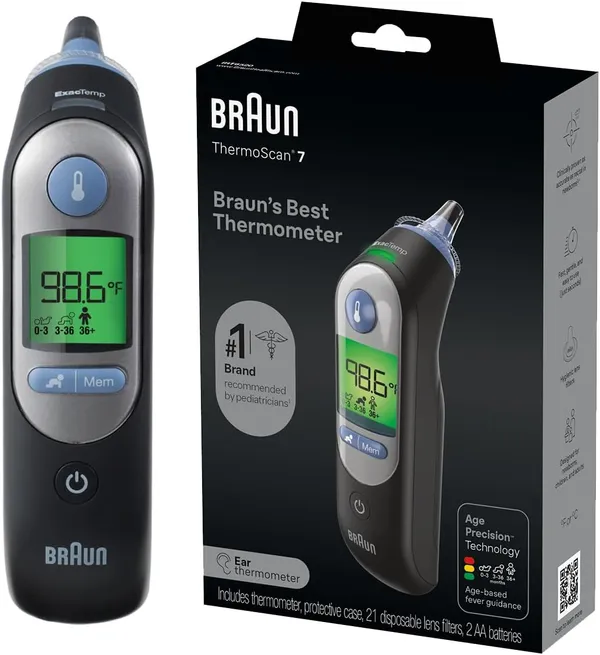 Braun ThermoScan 7 Digital Ear Thermometer, 1