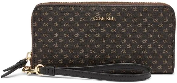 Calvin Klein Key Item Saffiano Континентальный кошелек на молнии, Мини коричневый/хаки/черный