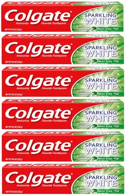 משחת שיניים מלבינה קולגייט Sparkling White, מנטה, 6