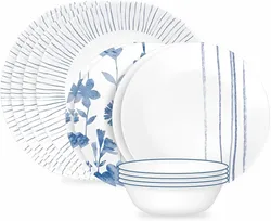 Corelle Botanical Stripes סט כלי אוכל, 12 חלקים