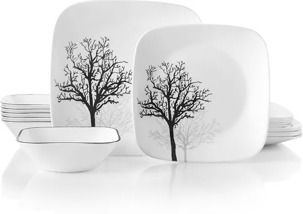 Corelle Vitrelle Timber Shadows Dinnerware Set, 18