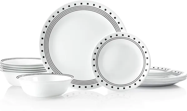 Corelle Vitrelle City Block Dinnerware Set, 18
