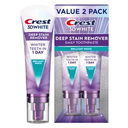 Crest 3DWhite Brilliance Deep Stain Remover Brilliant White Toothpaste, 2
