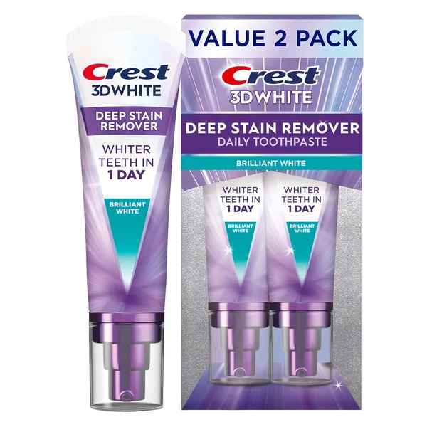 Crest 3DWhite Brilliance משחת שיניים להסרת כתמים עמוקים וללבנה זוהרת, 2