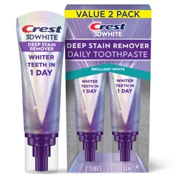 Crest 3DWhite Brilliance Deep Stain Remover Brilliant White Toothpaste, 2