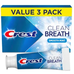 Crest Clean Breath Smooth Mint Toothpaste, 3