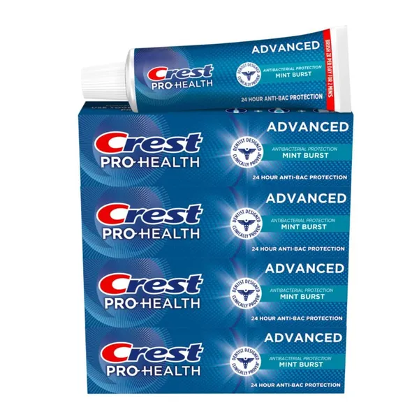משחת שיניים Crest Pro-Health Advanced להגנה אנטיבקטריאלית, מארז 4 יחידות