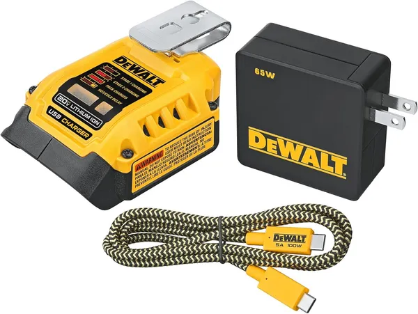 DEWALT DCB094K מטען סוללה וערכת טעינה לקיר USB