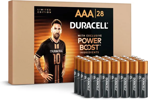 Duracell x Messi Limited Edition Coppertop AAA Alkaline Batteries, 28 Count