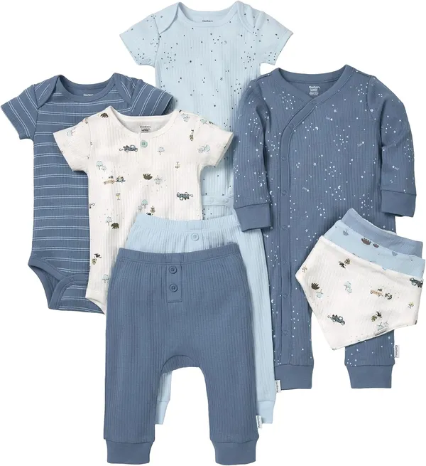 Gerber 9-piece Baby Gift Set Baby Essentials Layette Set, 9