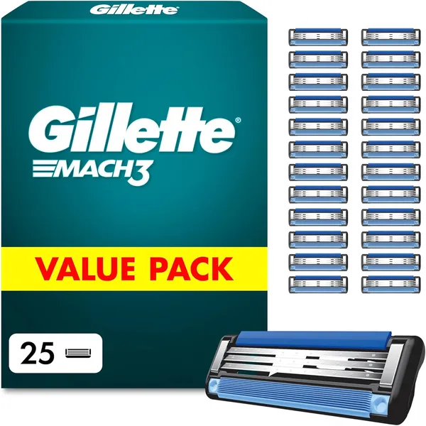 Gillette Mach 3 Replacement Blades, 25