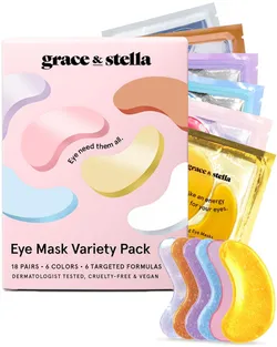 grace & stella Under Eye Mask Variety Pack, 18 Pairs of Under Eye Patches