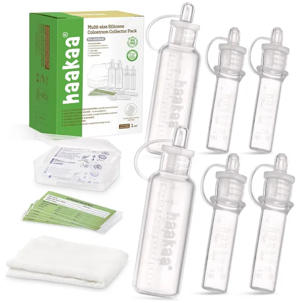 haakaa Colostrum Collector Set אספן חלב אם, 4pcsx4ml+2pcsx20ml
