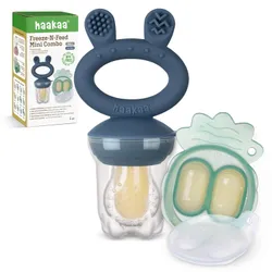 Haakaa Baby Fruit Food Feeder & Mini Freezer Nibble Tray Combo