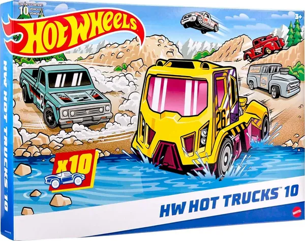 Hot Wheels 10-Pack Игрушечные грузовики, 10