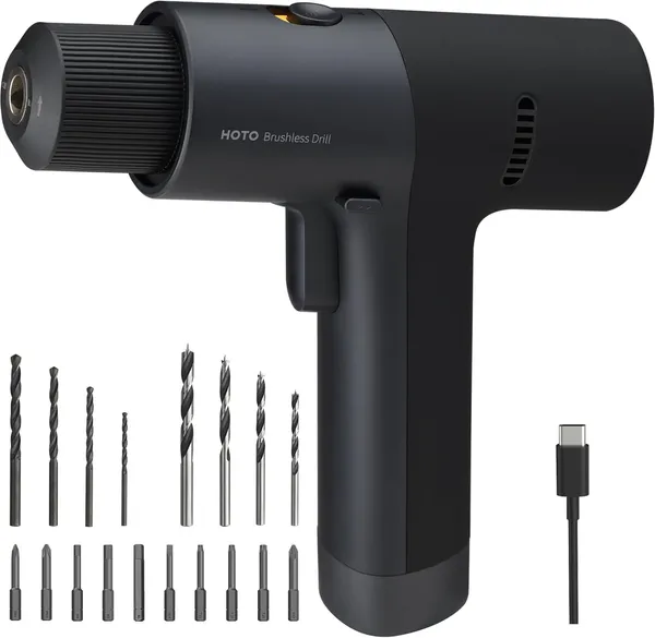 מקדחה אלחוטית חסרת מברשות HOTO 12V, מסך תצוגת LED