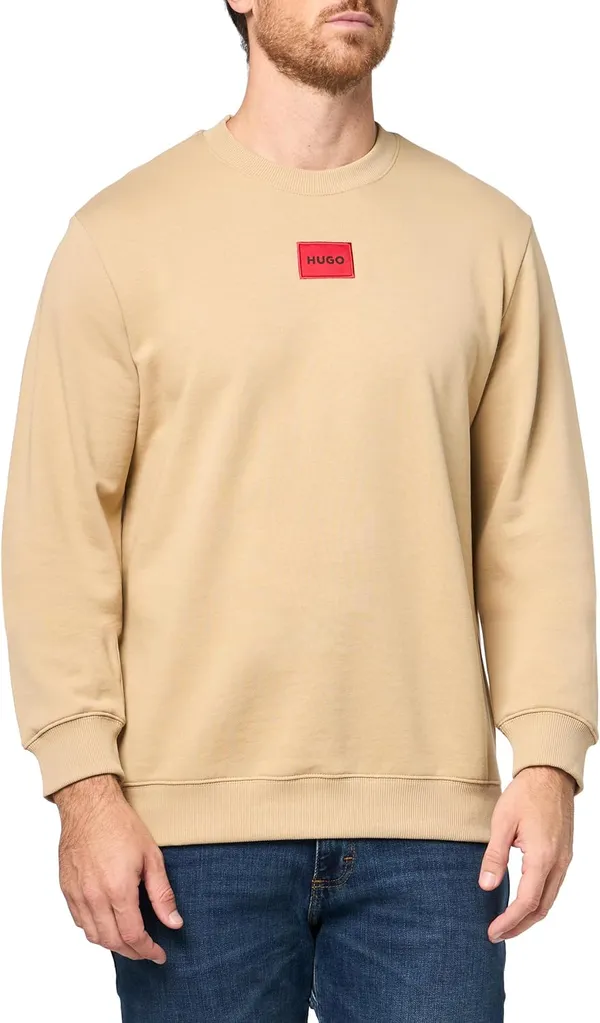 HUGO Regular Fit Square Logo סווטשירט ג'רסי