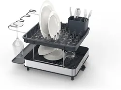 Joseph Joseph Dish Drying Rack with Wine Glass Holder, 1