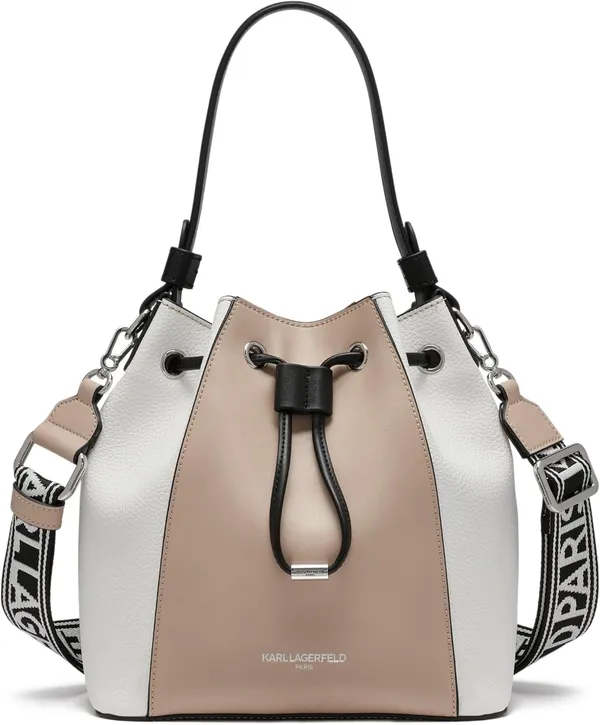 KARL LAGERFELD Paris Women's Handbags Bucket, Shell/White