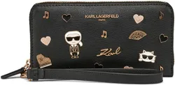 KARL LAGERFELD Jacqueline Zip Wallet with Pins