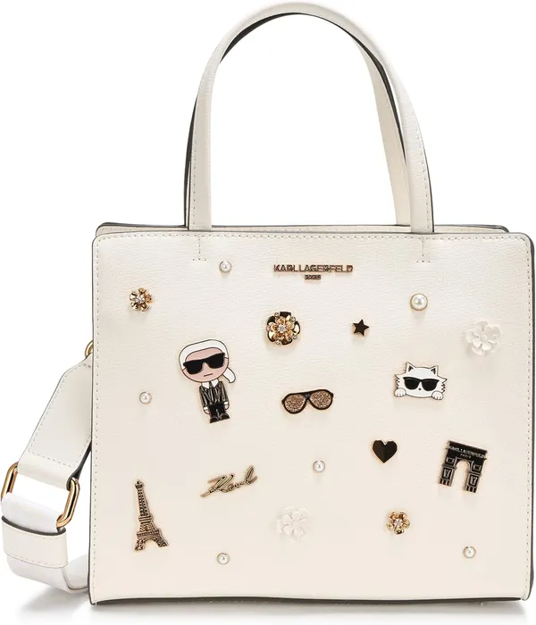 KARL LAGERFELD Maybelle Satchel, Snow White Multi