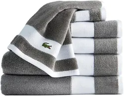 Lacoste Sport Stripe Luxury Cotton Towel Set, 6