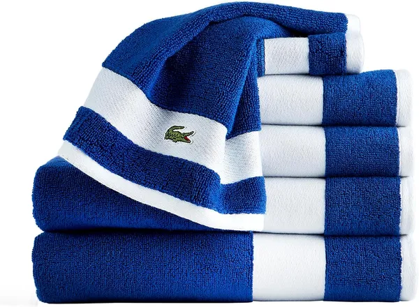 Lacoste Sport Stripe Luxury Cotton Towel Set, 6