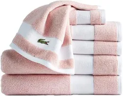 Lacoste Sport Stripe 6-Piece Luxury Cotton Towel Set
