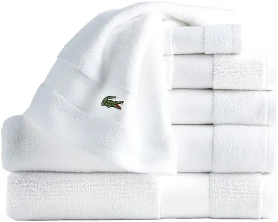 Lacoste Sport Stripe 6-Piece Luxury Cotton Towel Set