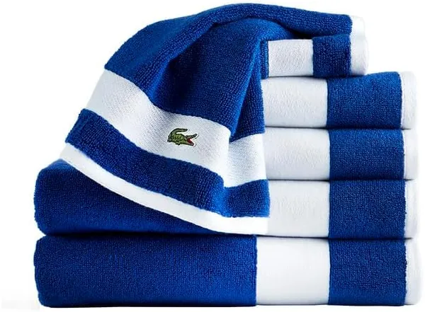 Lacoste Sport Stripe 6-Piece Luxury Cotton Towel Set