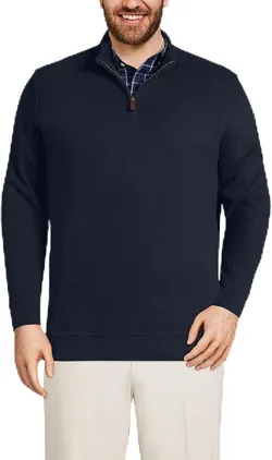 Lands' End Bedford Rib свитер-пуловер на четверть молнии