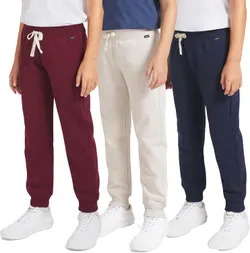 Lee Boys' 3 Pack Variety Midweight Super Soft Fleece Lined Stretchable Jogger Pants