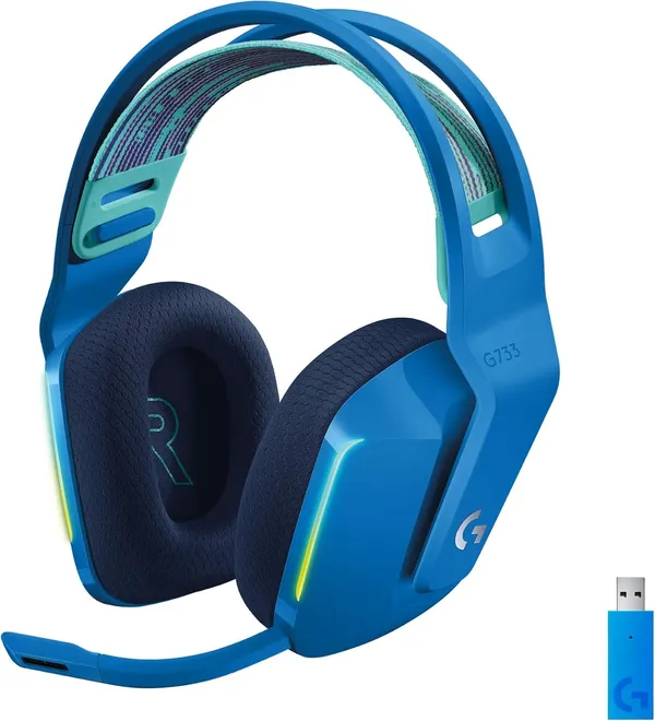 אוזניות גיימינג אלחוטיות Logitech G733 Lightspeed, כחול