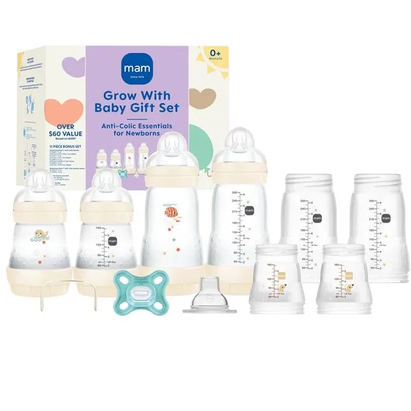 MAM Grow with Baby Anti-Colic Bottle Set, 4
