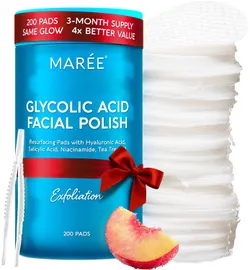 MAREE Glycolic Acid Pads – 200 פדים לחטוב פנים