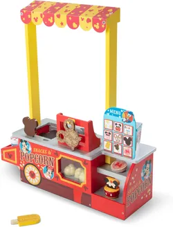 Melissa & Doug Disney Snacks & Popcorn Wooden Pretend Play Food Counter, 33 Pieces