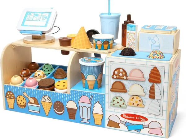 Melissa & Doug Cool Scoops Ice Creamery, חנות גלידה מעץ