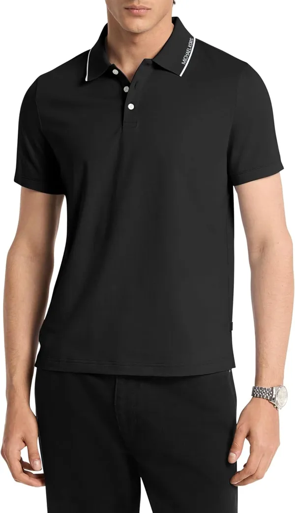 Michael Kors Logo Rib Short Sleeve Polo
