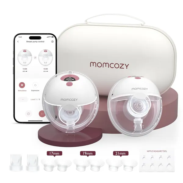 Momcozy M5 Smart APP Controlled Wearable Breast Pump, 2-Pack