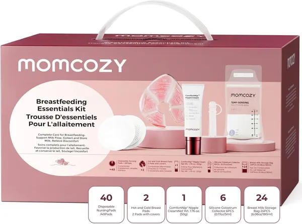 Momcozy Postpartum Essentials Kit, 73 חלקים