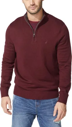 Nautica Quarter-Zip Sweater, Royal Burgundy