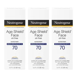 Neutrogena Age Shield Face Oil-Free Sunscreen Lotion, Pack of 3