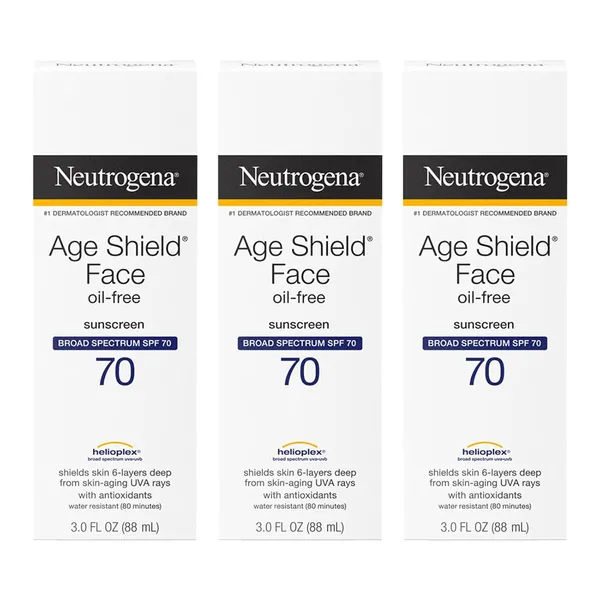 Neutrogena Age Shield קרם הגנה נטול שמן לפנים, מארז של 3