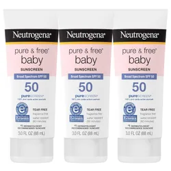 Neutrogena Pure & Free Baby Mineral Sunscreen Lotion, 3 יחידות