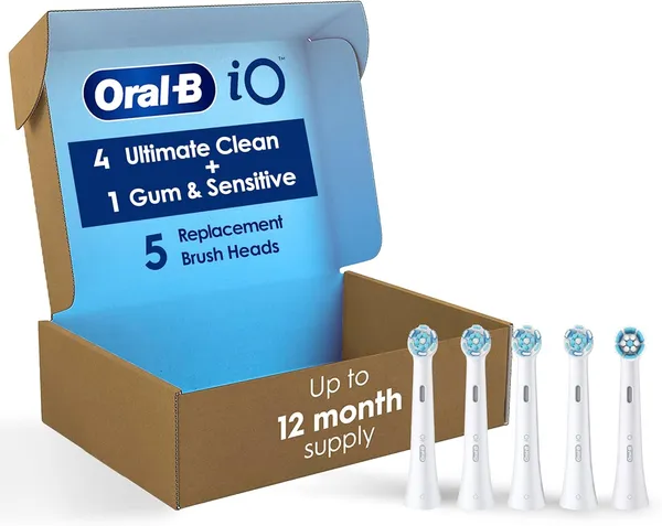 Oral-B iO Ultimate Clean Replacement Brush Heads, 5 Count