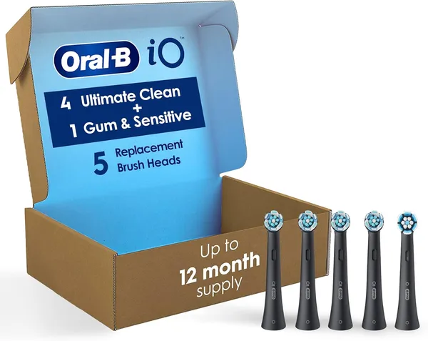 Oral-B iO Ultimate Clean Replacement Brush Heads, 5 Count