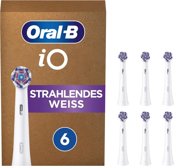 Oral-B Oral-B iO Radiant White Toothbrush Heads for Electric Toothbrush ראשי מברשות שיניים, 6